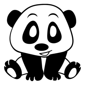 Playful Panda Decal (Black)